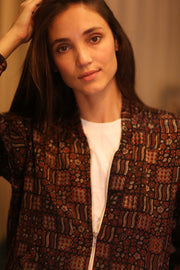 SILK BOMBER JACKET ANCHA NAOMI - sustainably made MOMO NEW YORK sustainable clothing, slow fashion