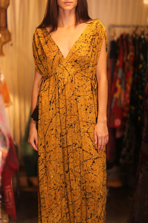SILK DRESS VICTORIA NANA - sustainably made MOMO NEW YORK sustainable clothing, dresskaftan slow fashion