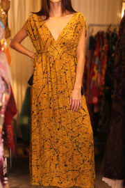 SILK DRESS VICTORIA NANA - sustainably made MOMO NEW YORK sustainable clothing, dresskaftan slow fashion