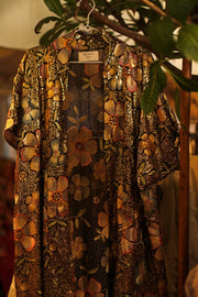 SILK EMBROIDERED KIMONO LONINA - sustainably made MOMO NEW YORK sustainable clothing, slow fashion