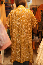 SILK EMBROIDERED KIMONO ODO - sustainably made MOMO NEW YORK sustainable clothing, slow fashion