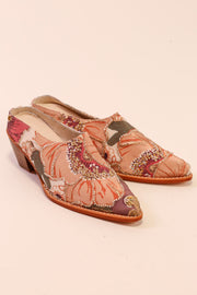 SILK EMBROIDERED MULES LINA - sustainably made MOMO NEW YORK sustainable clothing, slow fashion