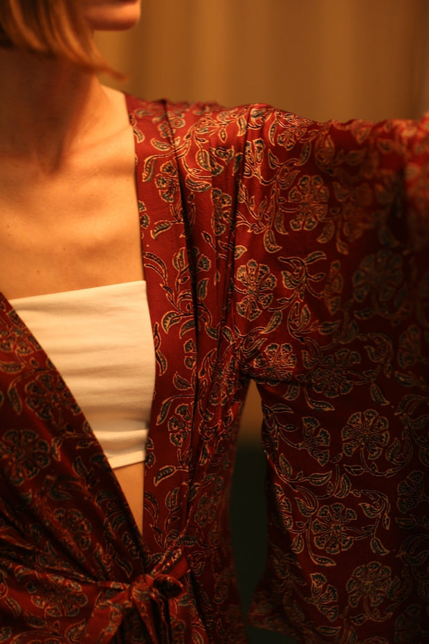 SILK HAND BLOCK PRINT KIMONO PINA BOENZA - MOMO STUDIO BERLIN - Berlin Concept Store - sustainable & ethical fashion