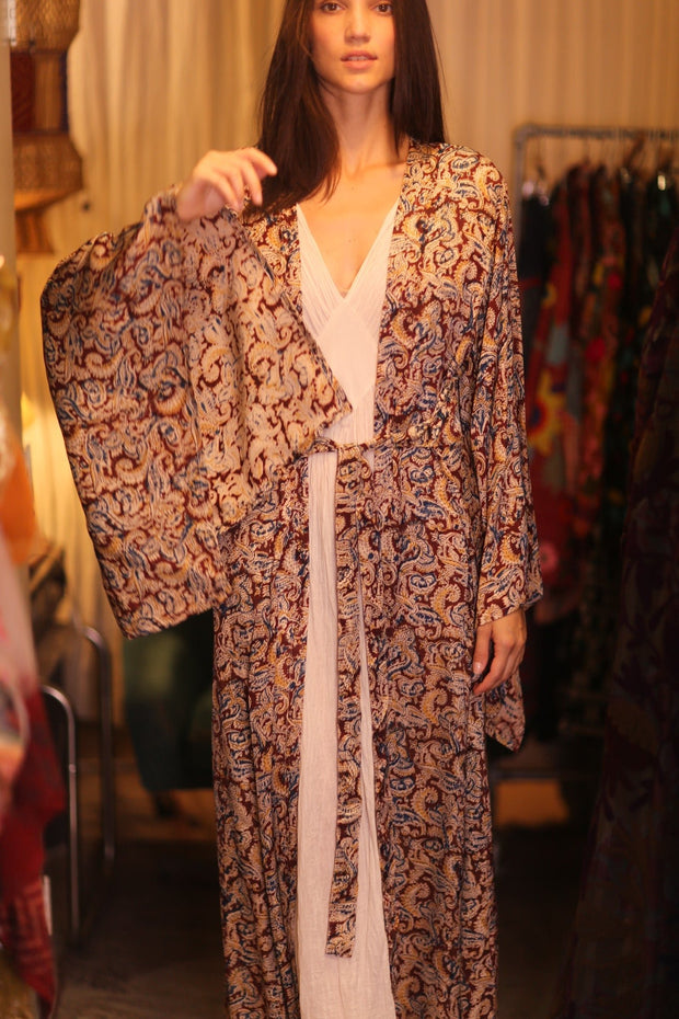 SILK WING KIMONO PINA IVAN - sustainably made MOMO NEW YORK sustainable clothing, kimono slow fashion