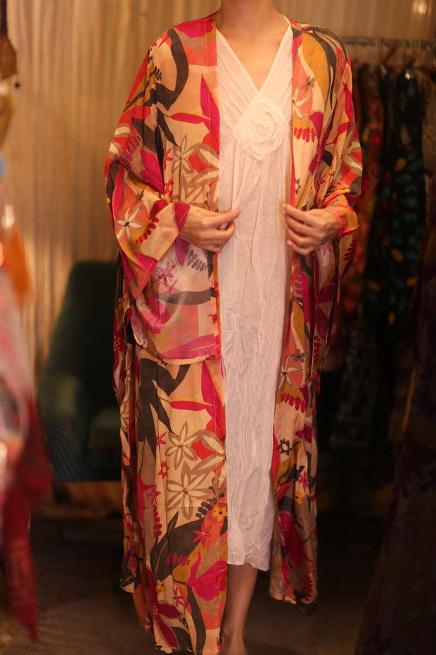 SILK WING KIMONO PINA RITA - sustainably made MOMO NEW YORK sustainable clothing, kimono slow fashion