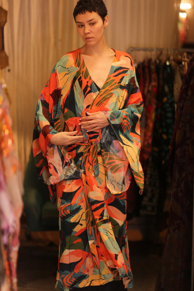SILK WING KIMONO PINA RODI - sustainably made MOMO NEW YORK sustainable clothing, handmade slow fashion