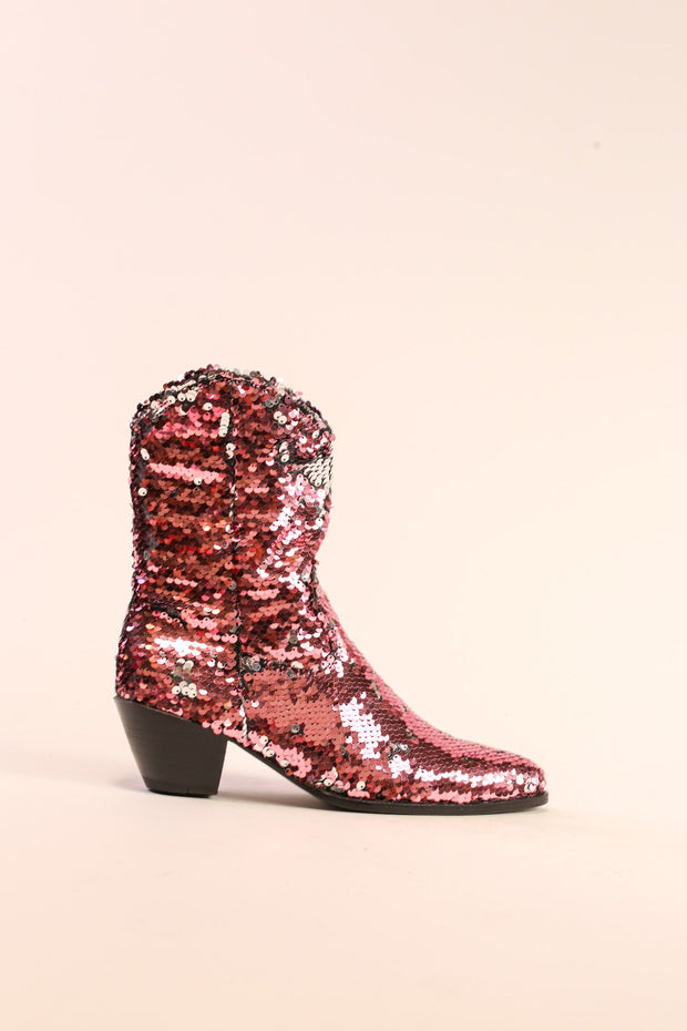 TWO TONE SEQUIN BOOTS TAHSI - sustainably made MOMO NEW YORK sustainable clothing, slow fashion