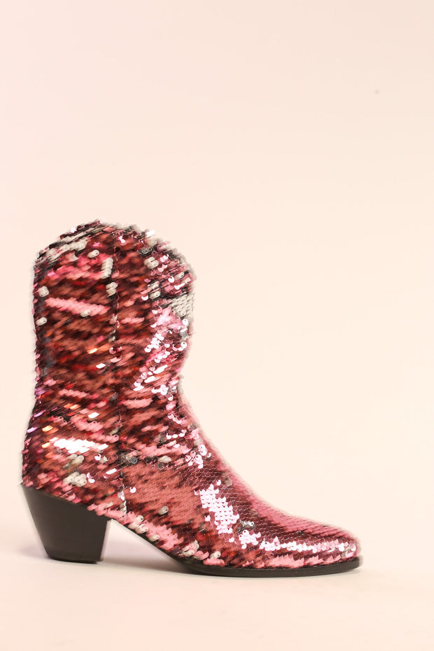 TWO TONE SEQUIN BOOTS TAHSI - sustainably made MOMO NEW YORK sustainable clothing, slow fashion