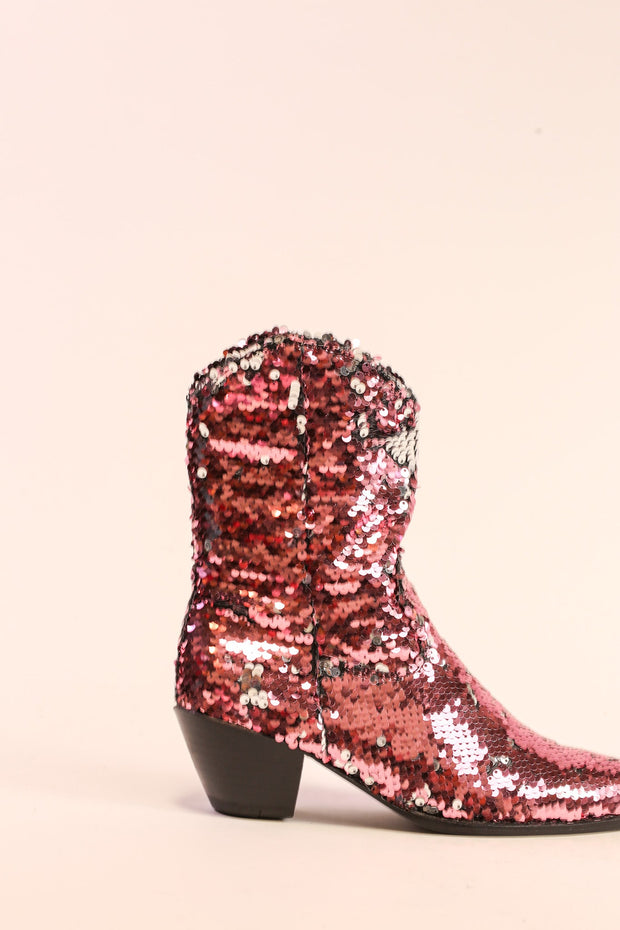 TWO TONE SEQUIN BOOTS TAHSI - sustainably made MOMO NEW YORK sustainable clothing, slow fashion