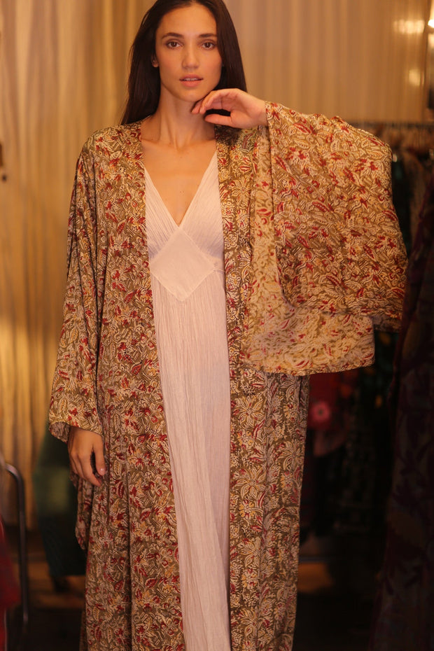 WING KIMONO PINA YELLOW CAMELLIA - sustainably made MOMO NEW YORK sustainable clothing, handmade slow fashion