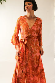 WRAP SILK DRESS KIMONO DAGMARA - sustainably made MOMO NEW YORK sustainable clothing, dress slow fashion