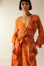 WRAP SILK DRESS KIMONO DAGMARA - sustainably made MOMO NEW YORK sustainable clothing, dress slow fashion