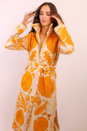 YELLOW SUZANI COAT ANINO - sustainably made MOMO NEW YORK sustainable clothing, Coat slow fashion