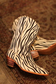 ZEBRA WESTERN BOOTS MILA - sustainably made MOMO NEW YORK sustainable clothing, boots slow fashion
