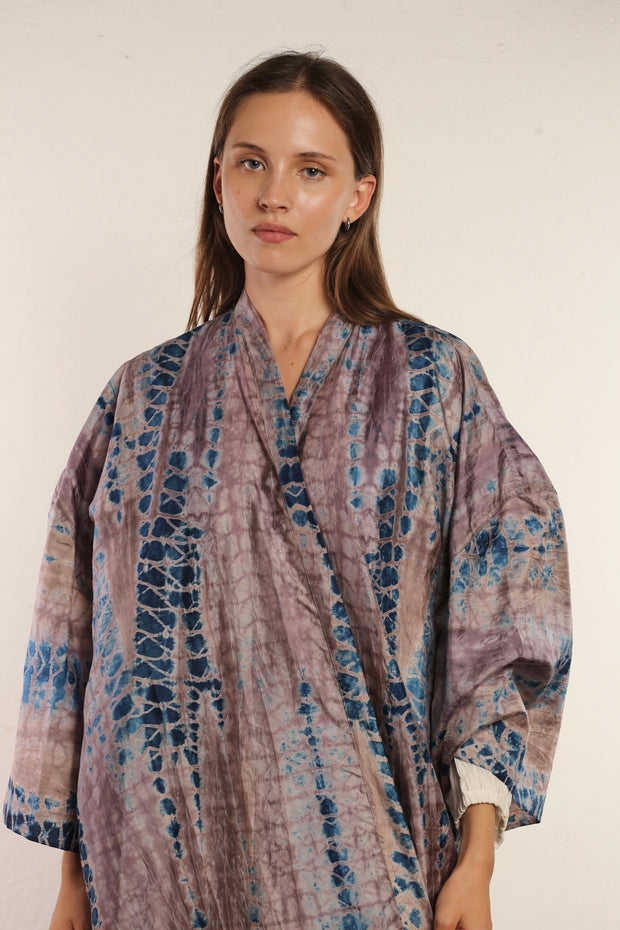 100% THAI SILK KIMONO BAM - sustainably made MOMO NEW YORK sustainable clothing, kimono slow fashion
