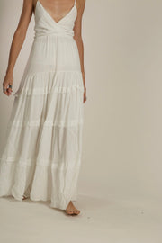 ARIADNE WHITE COTTON DRESS - sustainably made MOMO NEW YORK sustainable clothing, slow fashion
