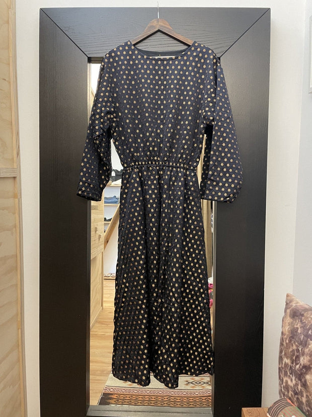 Beautiful Silk Maxi Dress - Long Sleeves - ONE & ONLY - sustainably made MOMO NEW YORK sustainable clothing, saleojai slow fashion