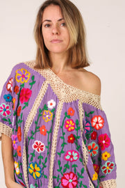 BELLA FLOR CROCHET KAFTAN - sustainably made MOMO NEW YORK sustainable clothing, kaftan slow fashion