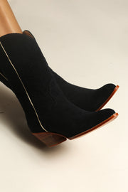 BLACK CORDUROY BOOTS MOLINA - sustainably made MOMO NEW YORK sustainable clothing, boots slow fashion