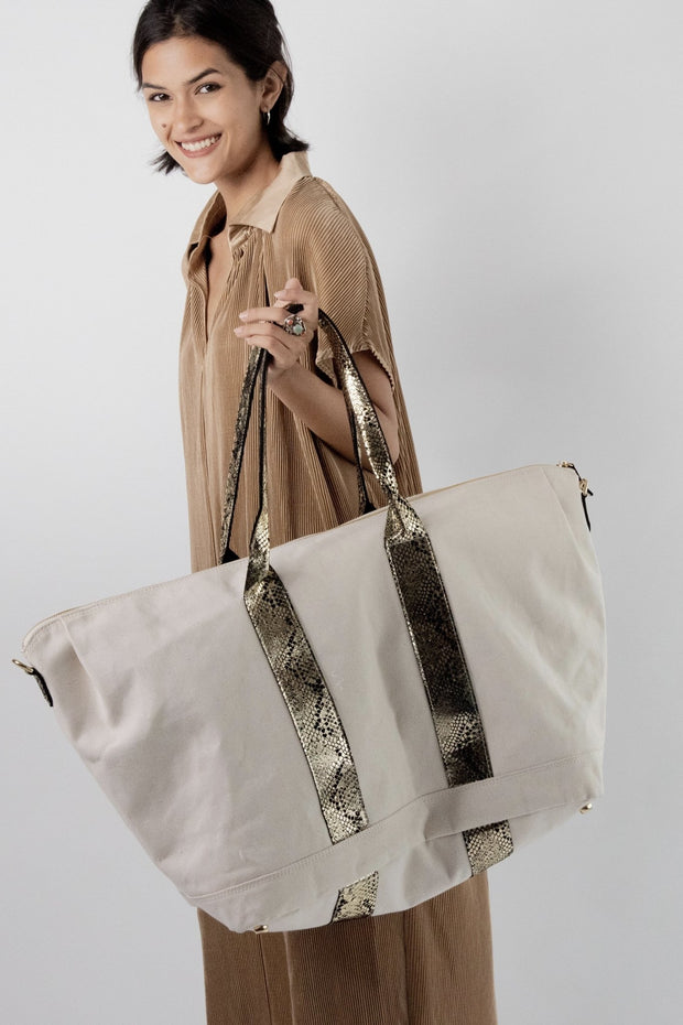 CANVAS LEATHER WEEKENDER BAG CELINE - sustainably made MOMO NEW YORK sustainable clothing, offer slow fashion