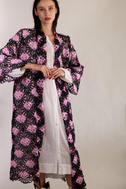 CROCHET KIMONO FRANKY - sustainably made MOMO NEW YORK sustainable clothing, Kimono slow fashion