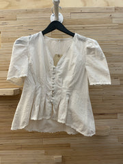 Cute Stripe Cotton Blouse - sustainably made MOMO NEW YORK sustainable clothing, Boho Chic slow fashion