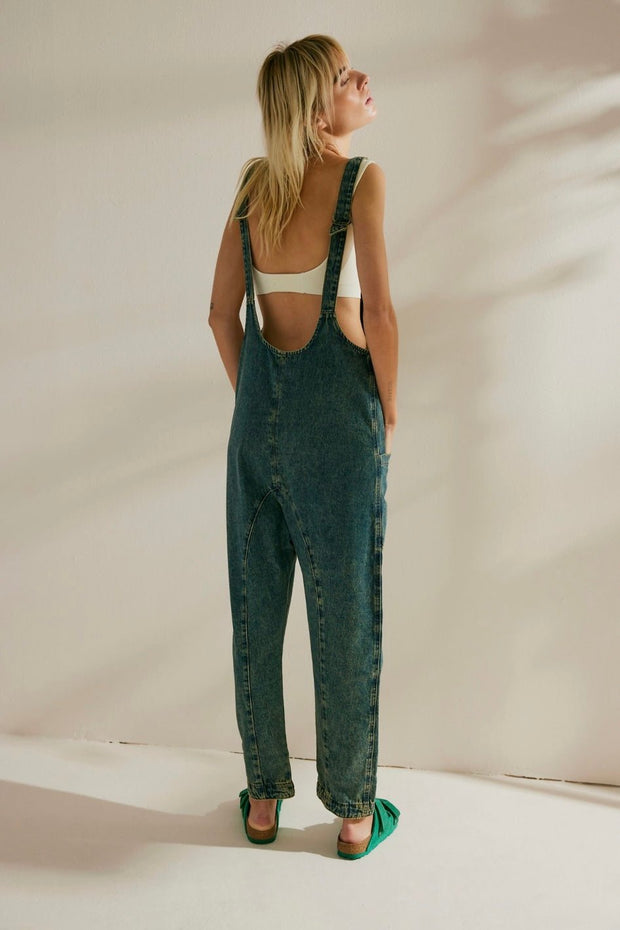 DENIM JUMPSUIT ROMPER CILIA - sustainably made MOMO NEW YORK sustainable clothing, pants slow fashion