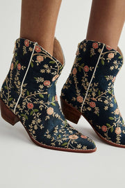 ELOISE EMBROIDERED ANKLE BOOTS X FREE PEOPLE - sustainably made MOMO NEW YORK sustainable clothing, boots slow fashion