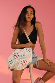 EMBROIDERED BAG LEILANI - sustainably made MOMO NEW YORK sustainable clothing, samplesale1022 slow fashion
