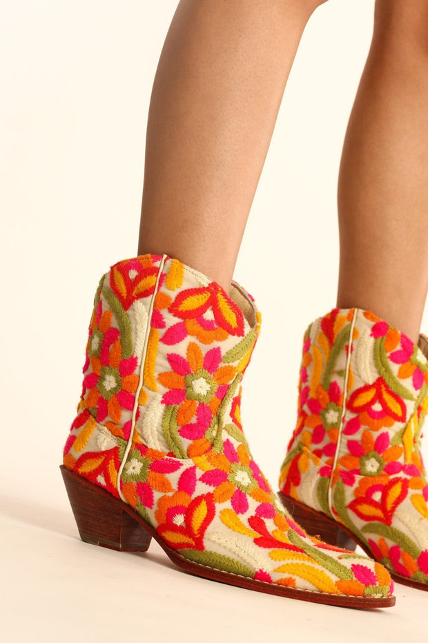 EMBROIDERED BOOTS MARIE - sustainably made MOMO NEW YORK sustainable clothing, boots slow fashion