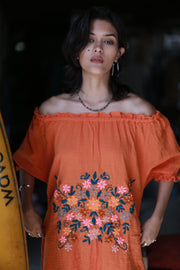 EMBROIDERED DRESS QUINCY - sustainably made MOMO NEW YORK sustainable clothing, kaftan slow fashion