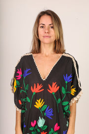 EMBROIDERED KAFTAN LOREYS - sustainably made MOMO NEW YORK sustainable clothing, kaftan slow fashion