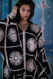 Embroidered Kimono Duster Jacket Maigret - sustainably made MOMO NEW YORK sustainable clothing, embroidered dress slow fashion
