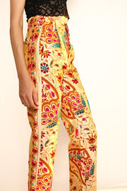 EMBROIDERED PANTS FARRAH - sustainably made MOMO NEW YORK sustainable clothing, pants slow fashion