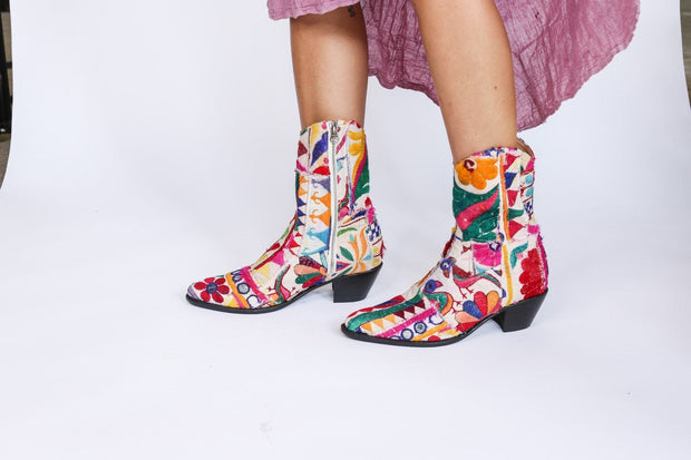 Embroidered Patchwork Boots GINALYN - sustainably made MOMO NEW YORK sustainable clothing, offer slow fashion