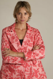 EMBROIDERED PINK FLOWER BLAZER JACKET AGLAIA - sustainably made MOMO NEW YORK sustainable clothing, Jacket slow fashion
