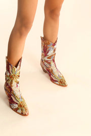 EMBROIDERED SEQUIN WESTERN BOOTS SINA - sustainably made MOMO NEW YORK sustainable clothing, boots slow fashion