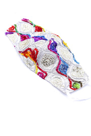 EMBROIDERED SILK FACE MASK TIFFANY (SILVER) - sustainably made MOMO NEW YORK sustainable clothing, offerfm slow fashion