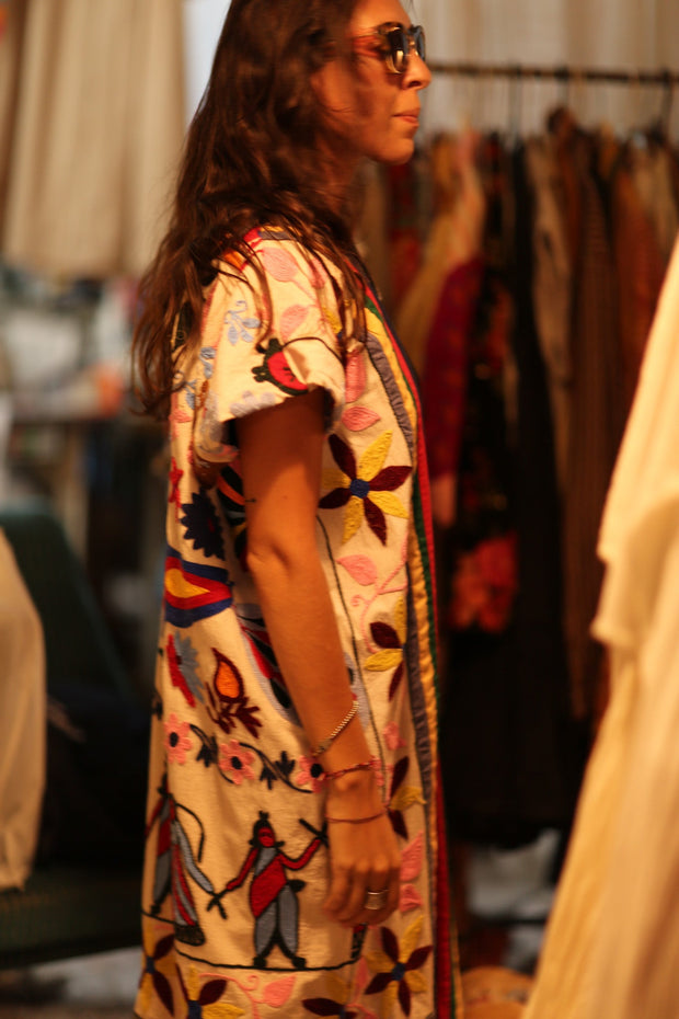 EMBROIDERED TRIBAL KIMONO LIOU - sustainably made MOMO NEW YORK sustainable clothing, Kimono slow fashion