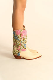 EMBROIDERED WESTERN FABRIC BOOTS WANISA - sustainably made MOMO NEW YORK sustainable clothing, boots slow fashion