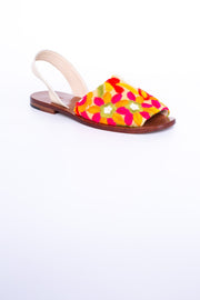 FLOWER EMBROIDERED SANDALS DESSA - sustainably made MOMO NEW YORK sustainable clothing, mules slow fashion