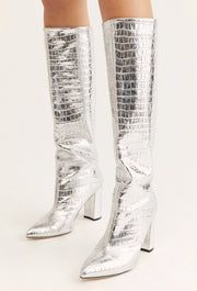 Gold Good Fortunate Tall Boots - sustainably made MOMO NEW YORK sustainable clothing, boots slow fashion