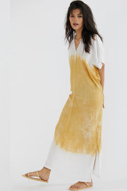 Hand Tye Dye Kaftan Tunic Dress Amandine - sustainably made MOMO NEW YORK sustainable clothing, Boho Chic slow fashion