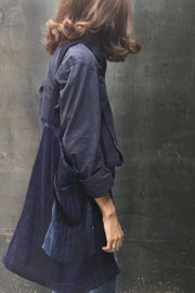 INDIGO HEMP BAG PATCHWORK LOLA - sustainably made MOMO NEW YORK sustainable clothing, saleojai slow fashion