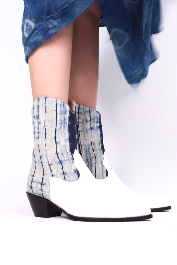 INDIGO HEMP LEATHER BOOTS DAKOTA - sustainably made MOMO NEW YORK sustainable clothing, boots slow fashion
