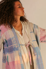 JACKET KIMONO RIKI VINTAE KANTHA QUILT - sustainably made MOMO NEW YORK sustainable clothing, slow fashion