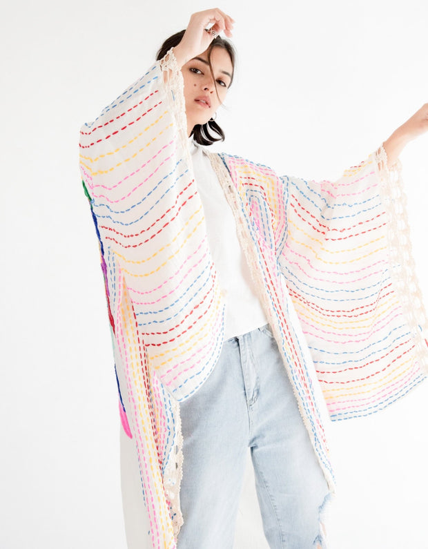 Kaftan Kimono Bila - sustainably made MOMO NEW YORK sustainable clothing, Boho Chic slow fashion