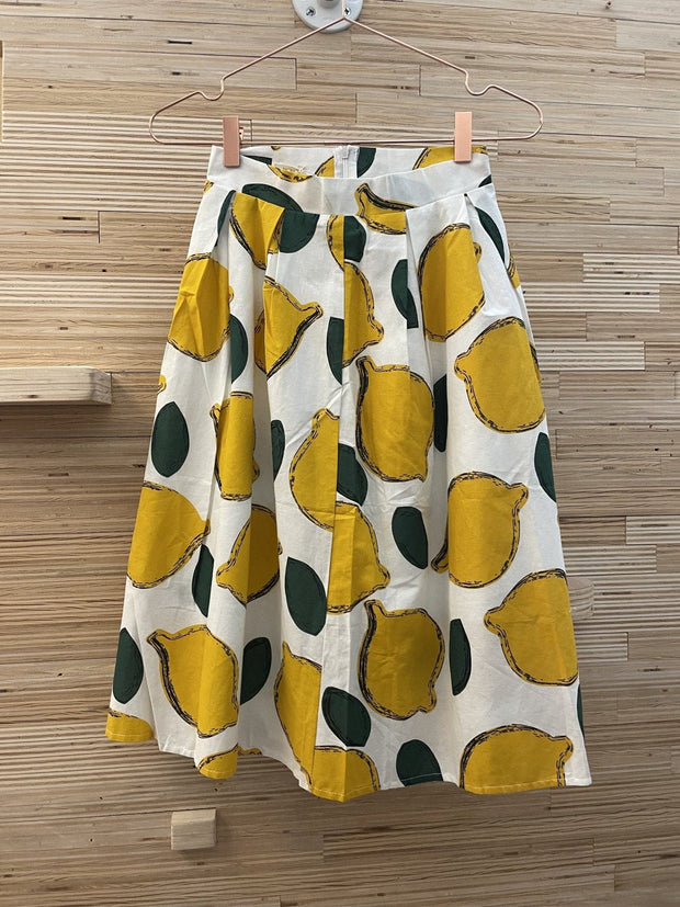 Lemons Skirt - Super Cute! ONE & ONLY - sustainably made MOMO NEW YORK sustainable clothing, Boho Chic slow fashion
