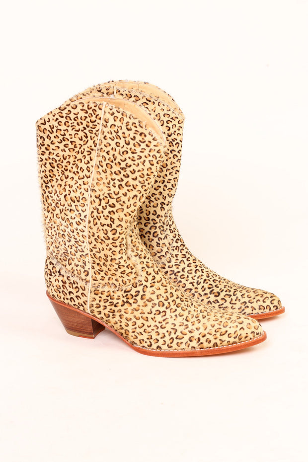 LEOPARD PRINT WESTERN BOOTS - sustainably made MOMO NEW YORK sustainable clothing, boots slow fashion