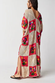 LOVE STORY CROCHET KAFTAN - sustainably made MOMO NEW YORK sustainable clothing, crochet slow fashion